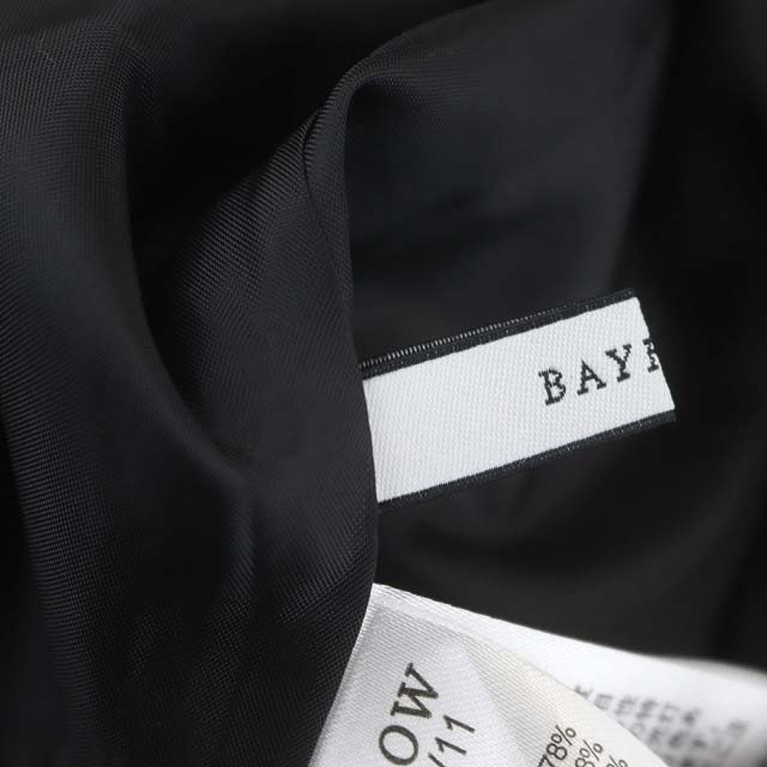 BAYFLOW(ベイフロー)のベイフロー スカート ロング タイト 裾フリンジ 千鳥格子 2 白 黒 レディースのスカート(ロングスカート)の商品写真