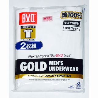 ビーブイディー(BVD)の【新品】B.V.D. U首半袖Tシャツ  Lサイズ　ホワイト　2枚組(シャツ)