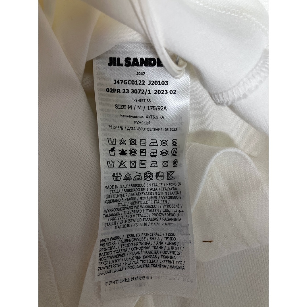 Jil Sander(ジルサンダー)の新品 M JIL SANDER 23aw 胸ロゴTシャツ 白 5892 メンズのトップス(Tシャツ/カットソー(半袖/袖なし))の商品写真