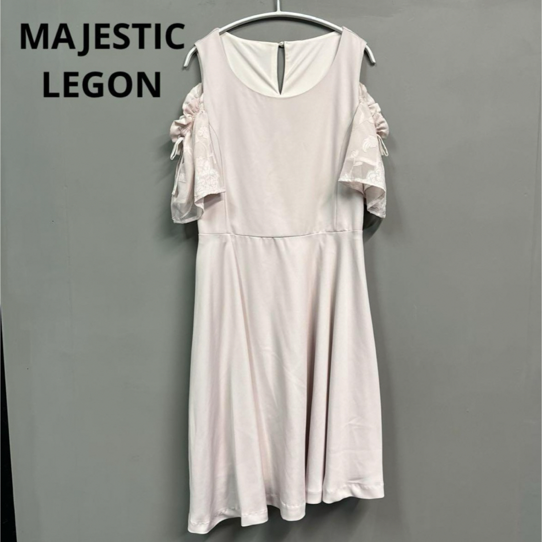 MAJESTIC LEGON(マジェスティックレゴン)のマジェスティックレゴン　お呼ばれワンピース　ドレス　パーティー　二次会　ピンクM レディースのワンピース(ミニワンピース)の商品写真