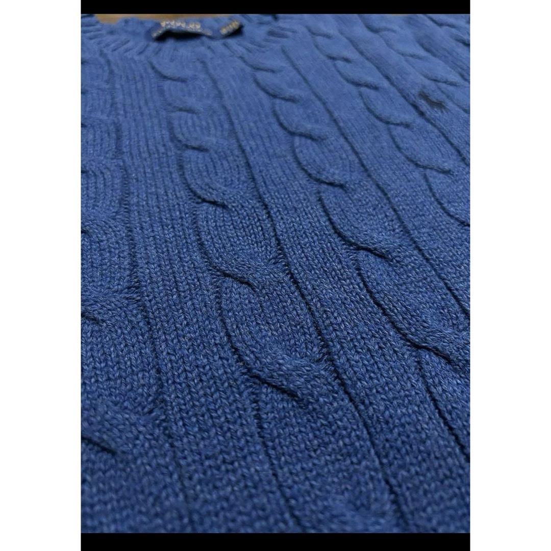 Ralph Lauren(ラルフローレン)の【希少カラー インディゴブルー】 ラルフローレン ケーブル セーター  1972 メンズのトップス(ニット/セーター)の商品写真
