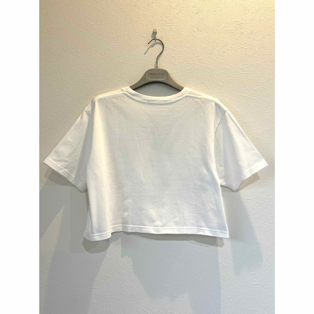 DEUXIEME CLASSE(ドゥーズィエムクラス)のドゥーズィエムクラス Cropped Tシャツ　美品　白　2023年 レディースのトップス(Tシャツ(半袖/袖なし))の商品写真