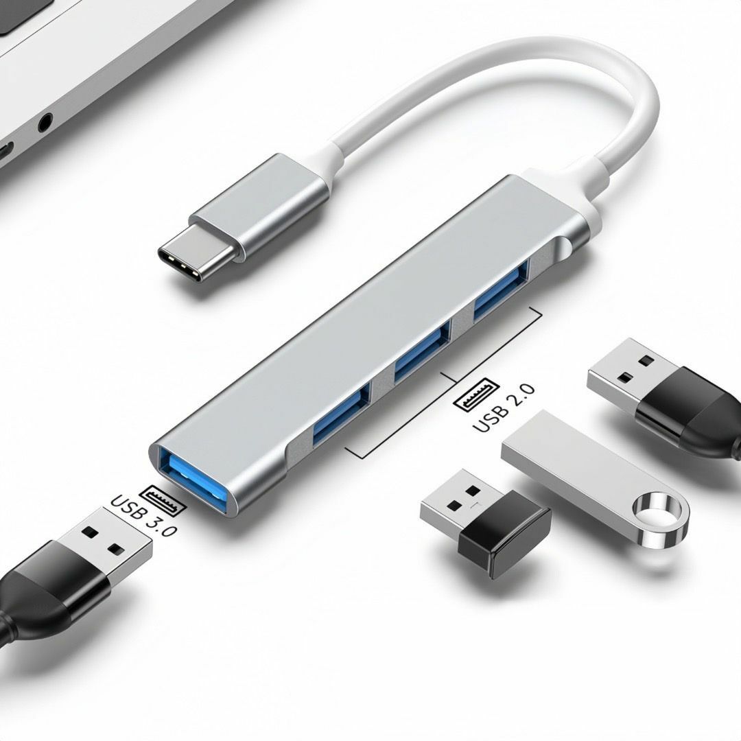 Type-Cハブ 4ポート Type-C ハブ USB HUB 高速 10cm スマホ/家電/カメラのPC/タブレット(PC周辺機器)の商品写真