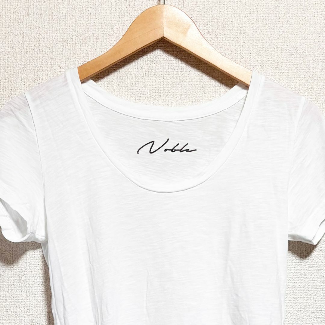 Noble(ノーブル)のNoble　ノーブル　カットソー　綿100％　Tシャツ　半袖　ホワイト　コットン レディースのトップス(Tシャツ(半袖/袖なし))の商品写真