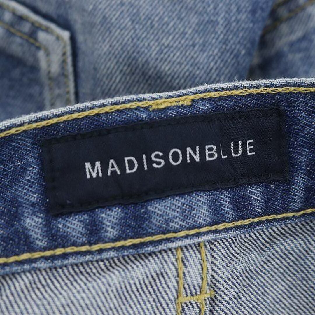 MADISONBLUE(マディソンブルー)のマディソンブルー CUTフレアデニムパンツ ジーンズ ジップフライ S 青 レディースのパンツ(デニム/ジーンズ)の商品写真