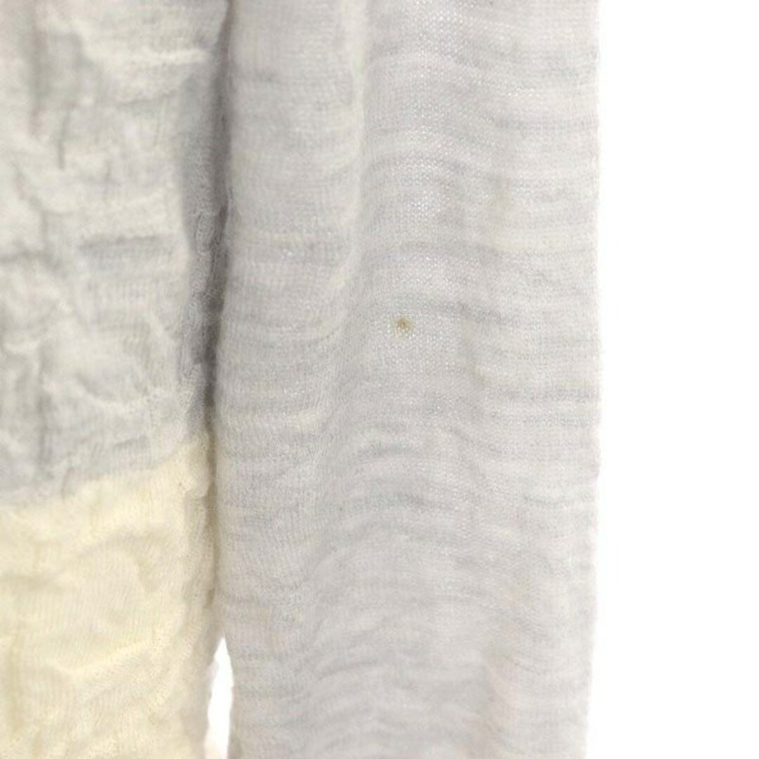 Y's(ワイズ)のワイズ ヨウジヤマモト バイカラー カーディガン ニット 長袖 2 グレー レディースのトップス(カーディガン)の商品写真