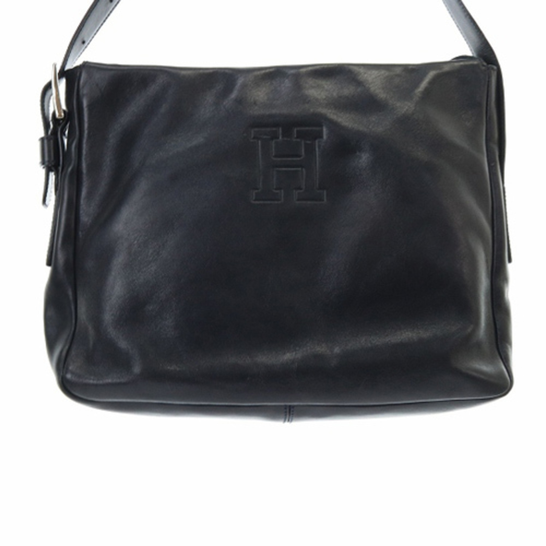ヒロフ HIROFU Hロゴ ワンショルダーバッグ レザー 黒 レディースのバッグ(ショルダーバッグ)の商品写真