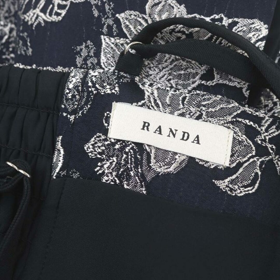 RANDA(ランダ)のランダ 22AW フラワージャガードビスチェワンピース ロング 0 S 紺 レディースのワンピース(ロングワンピース/マキシワンピース)の商品写真