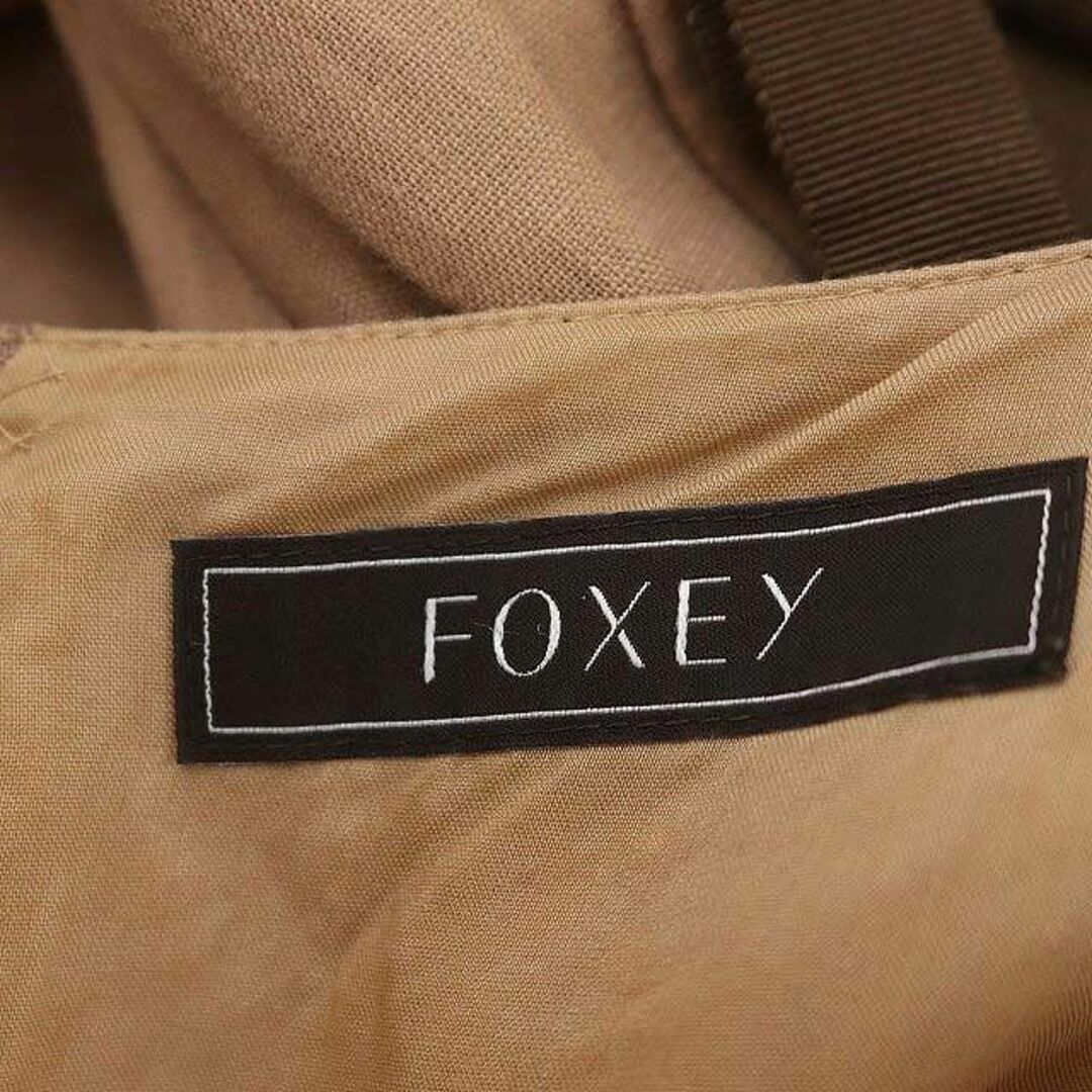 FOXEY(フォクシー)のフォクシー リネン ノースリーブワンピース 40 ライトブラウン 39513 レディースのワンピース(ロングワンピース/マキシワンピース)の商品写真