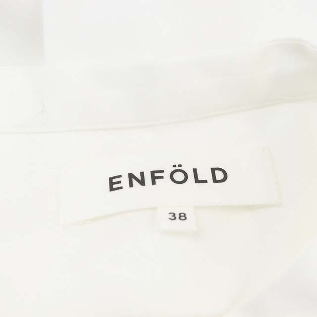 ENFOLD(エンフォルド)のエンフォルド ボタンデザインブラウス シャツ 長袖 オーバーサイズ 38 白 レディースのトップス(シャツ/ブラウス(長袖/七分))の商品写真