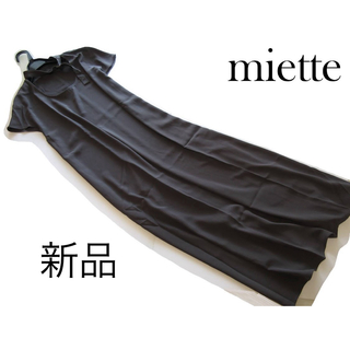 新品miette/ミエット チョーカー風ネックベルト付きワンピース/GR