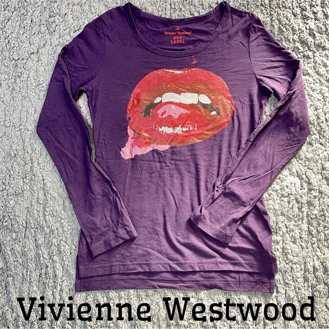 Vivienne Westwood(ヴィヴィアンウエストウッド)のヴィヴィアンウエストウッド　リッププリントTシャツ レディースのトップス(Tシャツ(長袖/七分))の商品写真