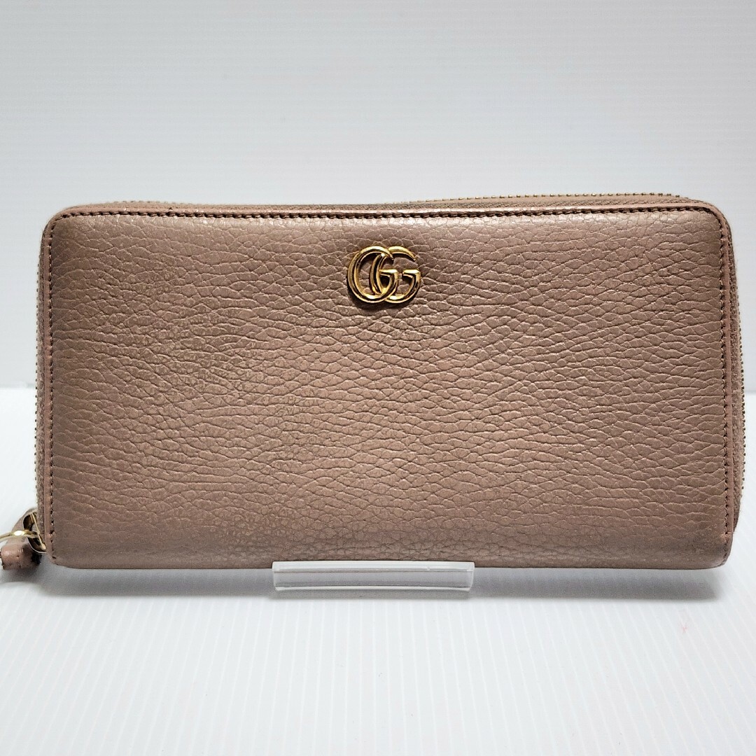 GUCCI グッチ 長財布 ラウンドファスナー マーモント ベージュ GUCCI グッチ 長財布 ラウンドファスナー マーモント ベージュ