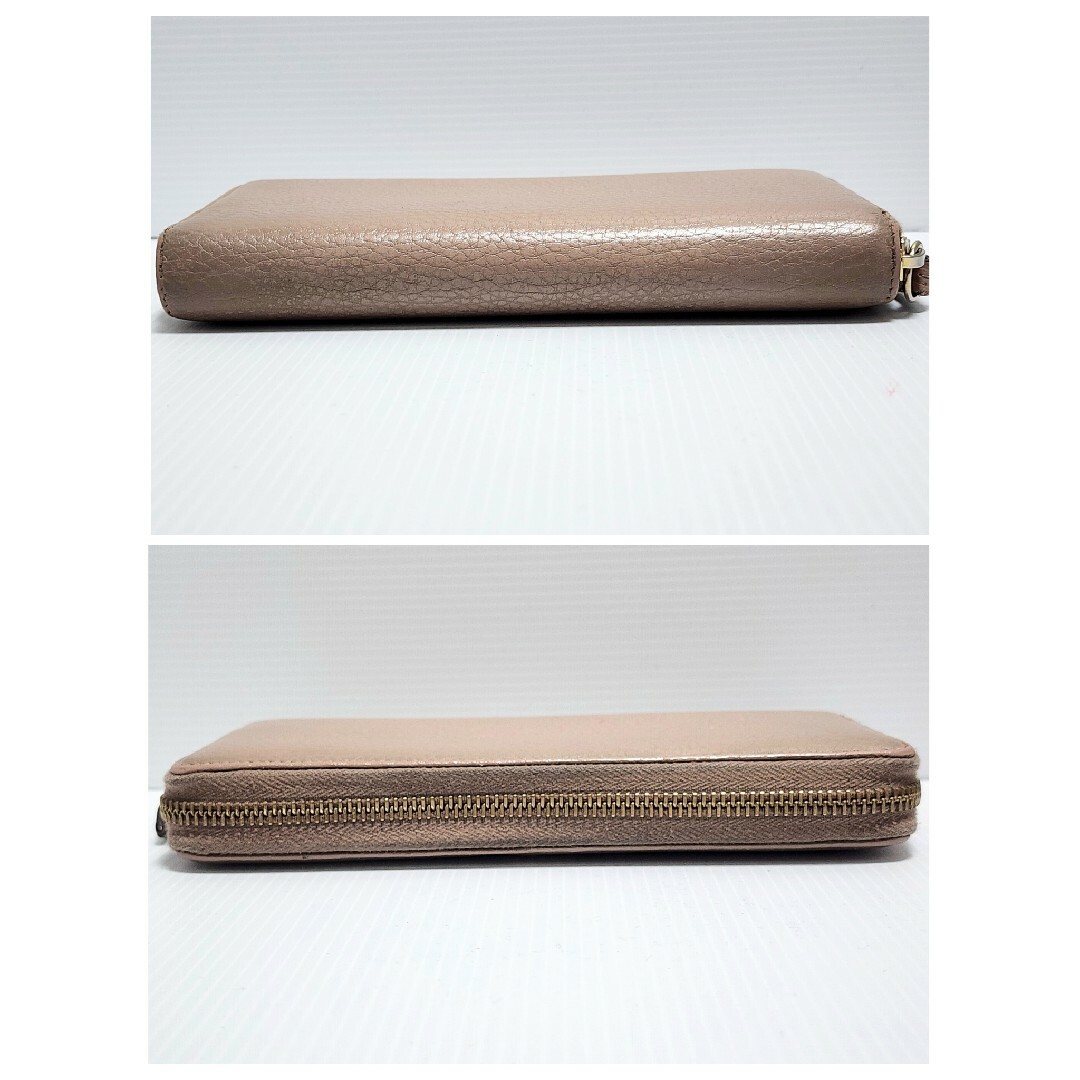 GUCCI グッチ 長財布 ラウンドファスナー マーモント ベージュ GUCCI グッチ 長財布 ラウンドファスナー マーモント ベージュ