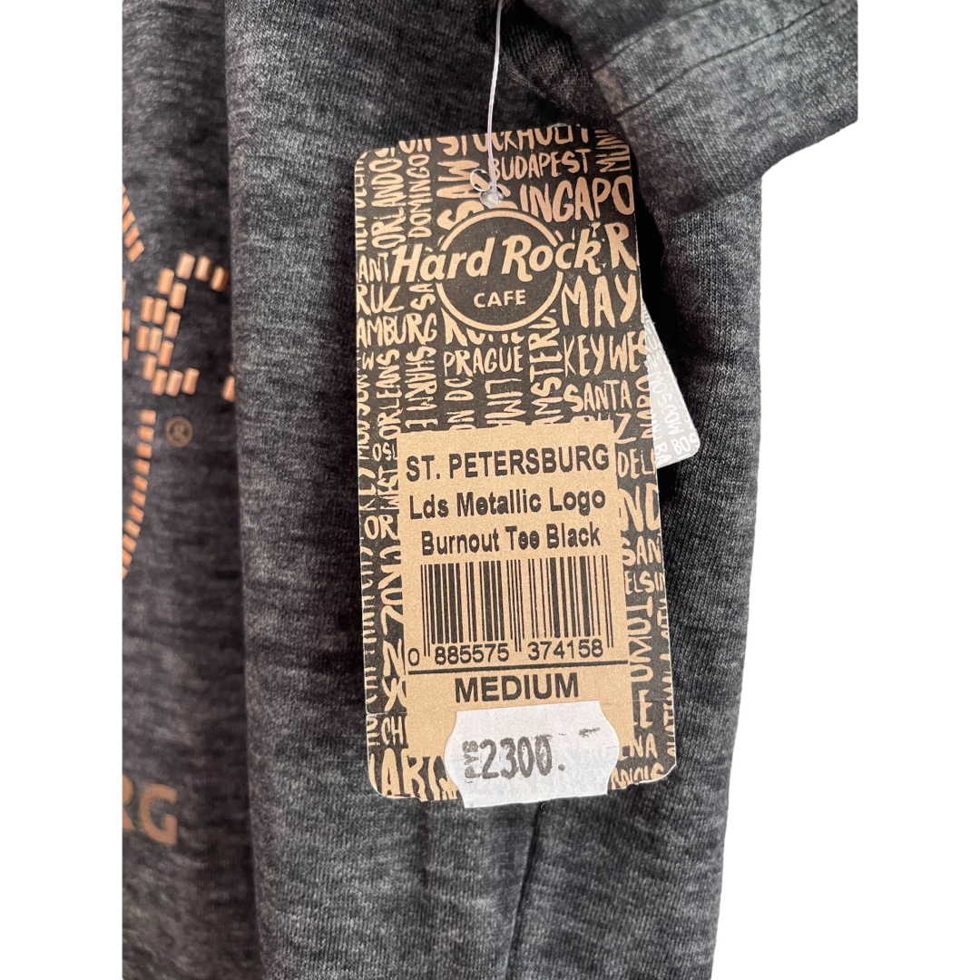 【新品】ハードロックカフェ グレー Tシャツ 半袖  コットン M 綺麗 レディースのトップス(Tシャツ(半袖/袖なし))の商品写真
