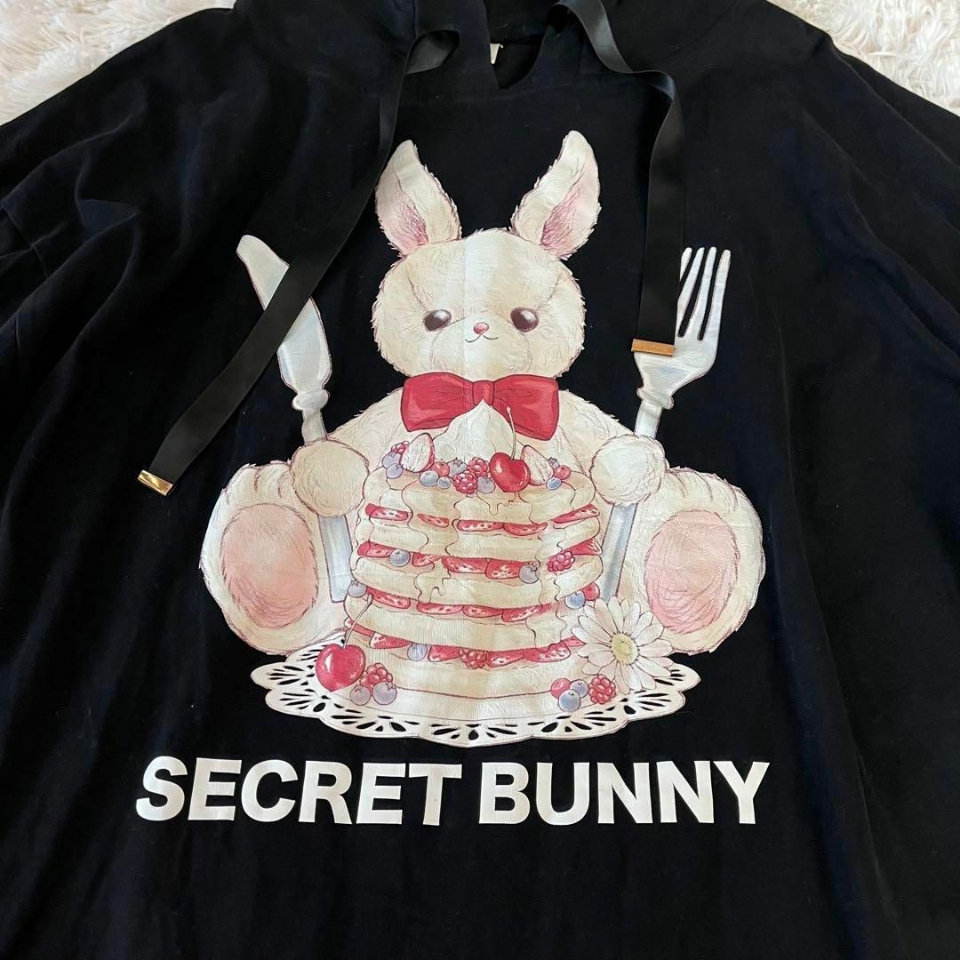 Secret Honey(シークレットハニー)の美品 完売品 Secret Honey パンケーキうさぎフード付ビッグTシャツ レディースのワンピース(ひざ丈ワンピース)の商品写真