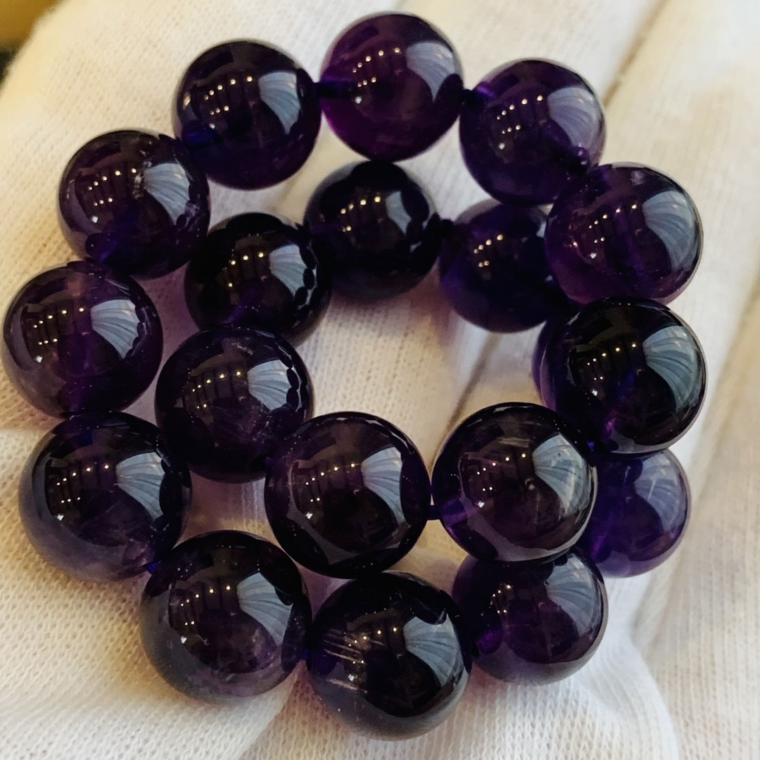 アメジスト　紫水晶　ブレスレット　天然石　パワーストーン　Y174 レディースのアクセサリー(ブレスレット/バングル)の商品写真