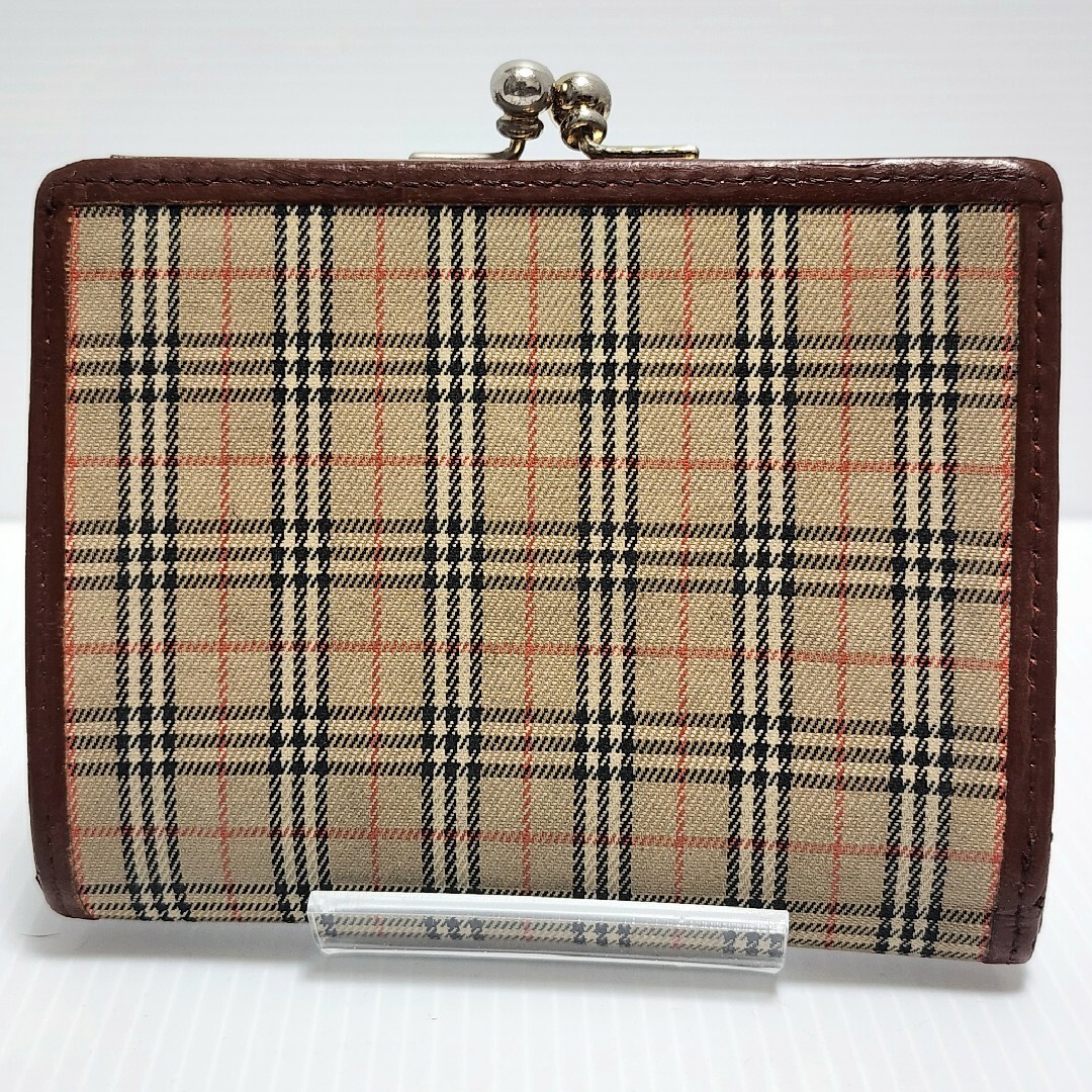 BURBERRY(バーバリー)のBURBERRY バーバリー 二つ折り ノバチェック ブラウン レザー ガマ口 レディースのファッション小物(財布)の商品写真