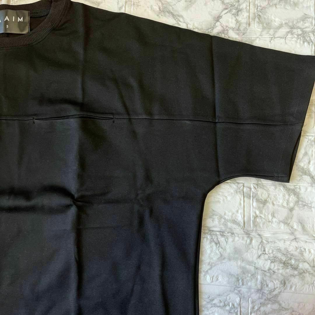 メンズ Tシャツ 半袖 ビッグシルエット ゆったり 無地 シンプル ブラック S メンズのトップス(Tシャツ/カットソー(半袖/袖なし))の商品写真