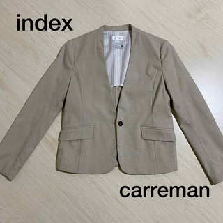 インデックス(INDEX)の超美品✨index  carreman ノーカラージャケット Mサイズ(ノーカラージャケット)