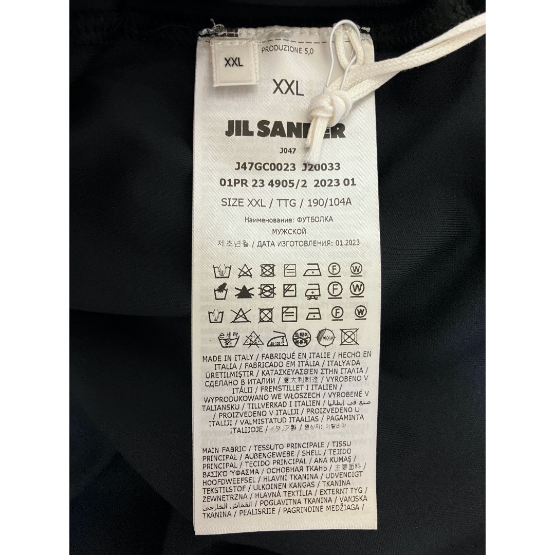 Jil Sander(ジルサンダー)の新品 XXL JIL SANDER 23ss 胸ロゴTシャツ 黒 6030 メンズのトップス(Tシャツ/カットソー(半袖/袖なし))の商品写真