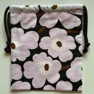 marimekko - マリメッコ ミニウニッコ　巾着　小物入れ　薄紫　焦茶　新品　未使用