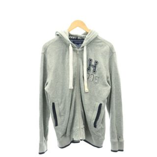 トミーヒルフィガー(TOMMY HILFIGER)のトミーヒルフィガー ロゴジップアップパーカー 長袖 S グレー(パーカー)