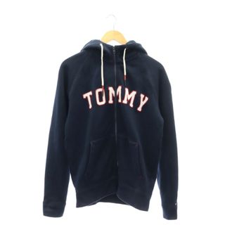 トミーヒルフィガー(TOMMY HILFIGER)のトミーヒルフィガー ロゴジップアップパーカー 長袖 M 紺 ネイビー(パーカー)