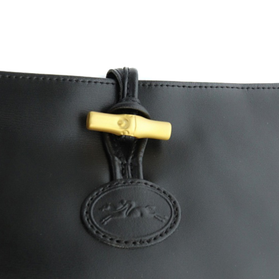 LONGCHAMP(ロンシャン)のロンシャン レザー ワンショルダーバッグ ハンドバッグ レザー 黒 レディースのバッグ(ハンドバッグ)の商品写真