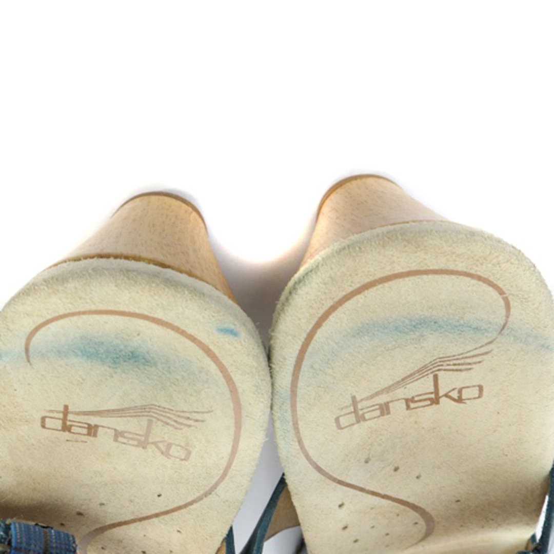 dansko(ダンスコ)のダンスコ ストラップ サンダル レザー 37 23.5cm べージュ 青 レディースの靴/シューズ(サンダル)の商品写真