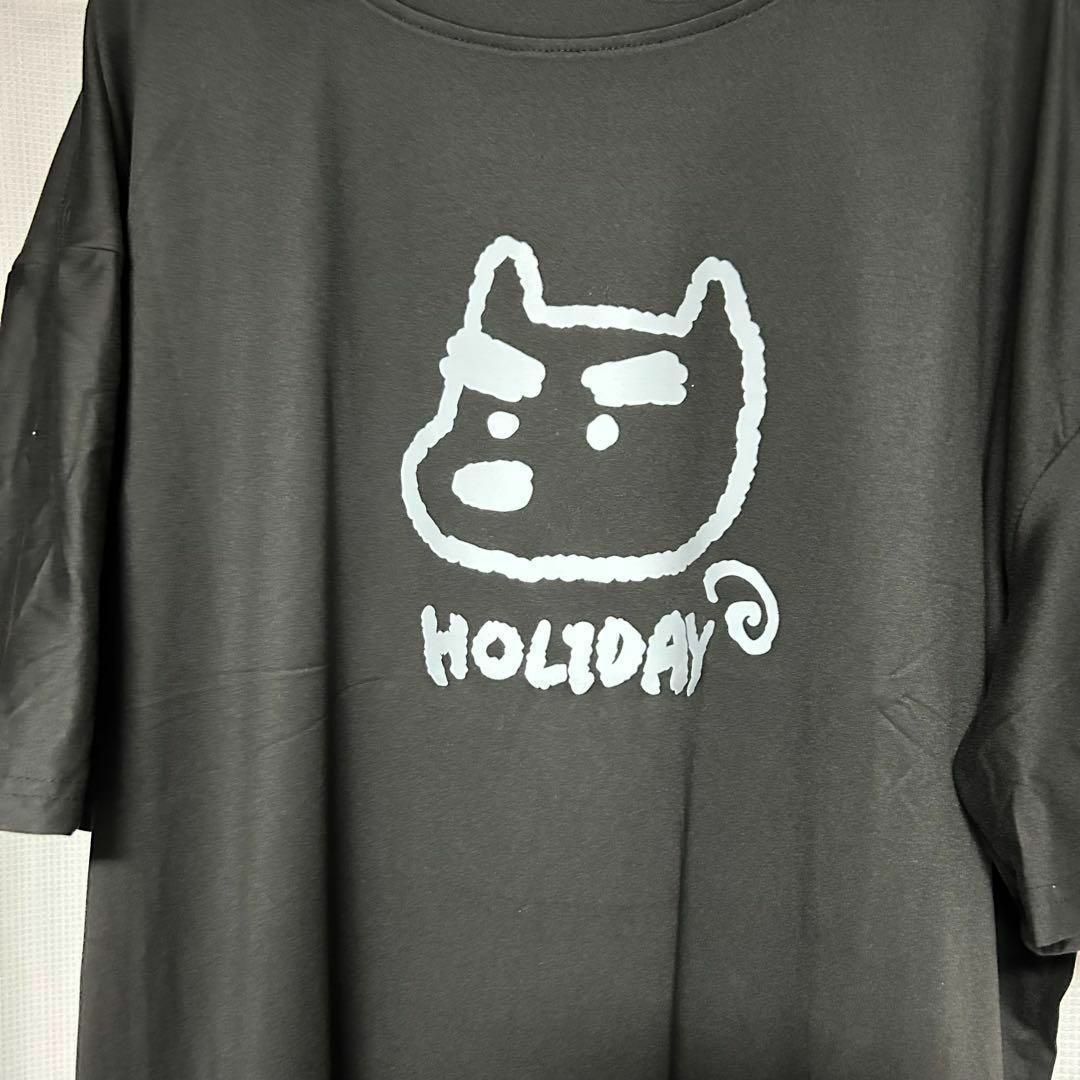 XXL メンズ オーバーサイズ Tシャツ 犬 ドックプリント カジュアル 黒 メンズのトップス(Tシャツ/カットソー(半袖/袖なし))の商品写真