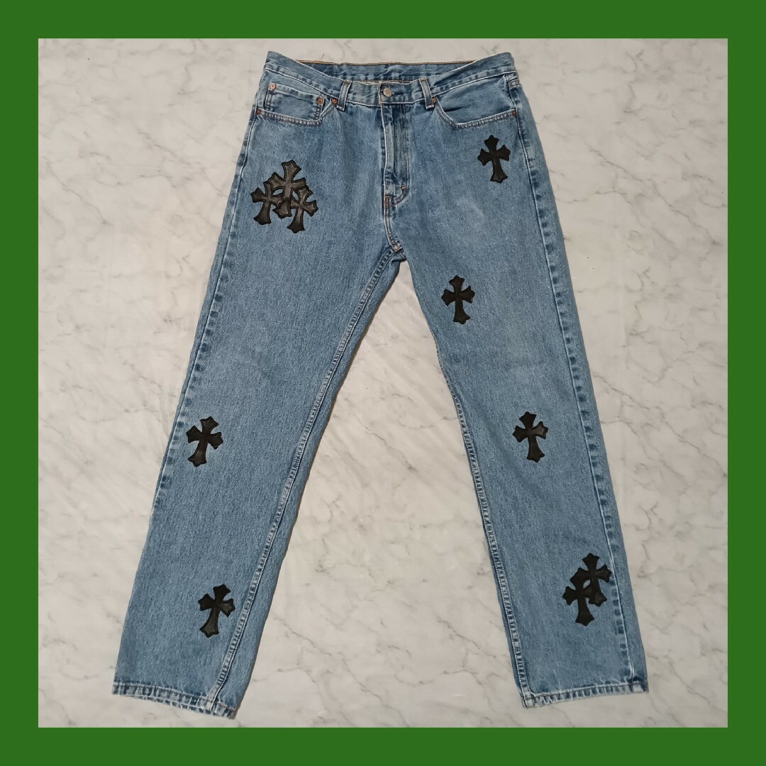 Chrome Hearts(クロムハーツ)のLevi's 505（W36 / 90cm）クロスパッチカスタム メンズのパンツ(デニム/ジーンズ)の商品写真