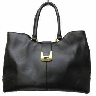 FENDI - フェンディ レザー トートバッグ ハンドバッグ カメレオン 8BR662 黒