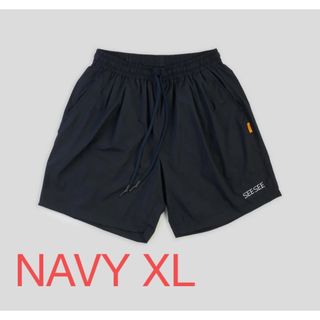 SEESEE NYLON SPORTY BAGGY SHORTS NAVY XL