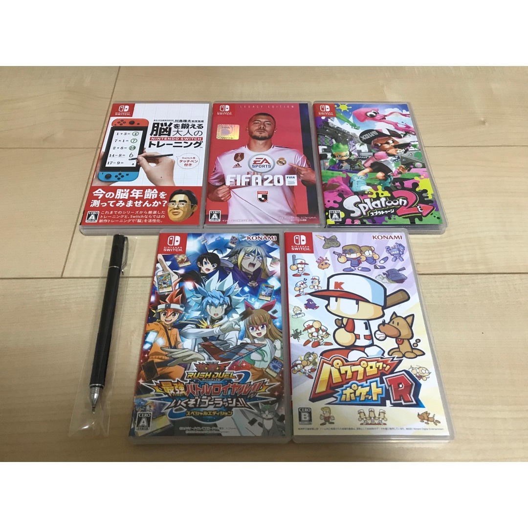 Nintendo Switch(ニンテンドースイッチ)のお得✨画面美品バッテリー強化Switch本体一式＋ソフト5本付✨ エンタメ/ホビーのゲームソフト/ゲーム機本体(家庭用ゲーム機本体)の商品写真