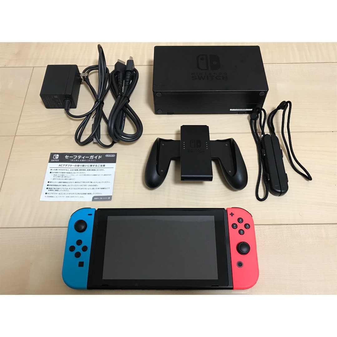 Nintendo Switch(ニンテンドースイッチ)のお得✨画面美品バッテリー強化Switch本体一式＋ソフト5本付✨ エンタメ/ホビーのゲームソフト/ゲーム機本体(家庭用ゲーム機本体)の商品写真