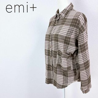 ■emi+ エミプラス オーバーサイズ チェックシャツ フィッシュテール(その他)