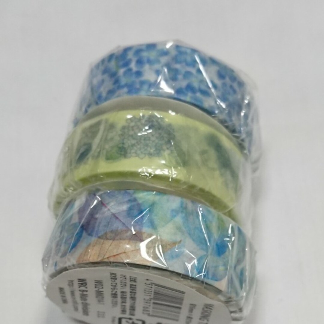 WORLD CRAFT (ワールドクラフト)のワールドクラフト blueFlowerマスキングテープ３個セット インテリア/住まい/日用品の文房具(テープ/マスキングテープ)の商品写真