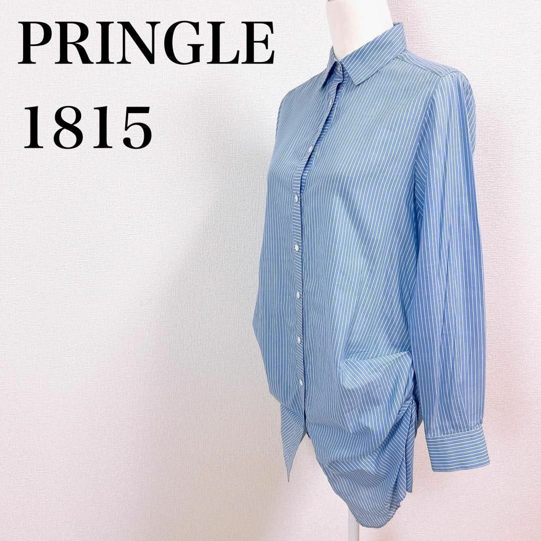 ■PRINGLE 1815 裾くしゅ シャツワンピース ロングシャツ ストライプ レディースのトップス(その他)の商品写真