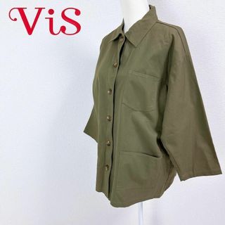 ●VIS ビス オーバーサイズ ブラウスシャツ カーキ Fサイズ(その他)