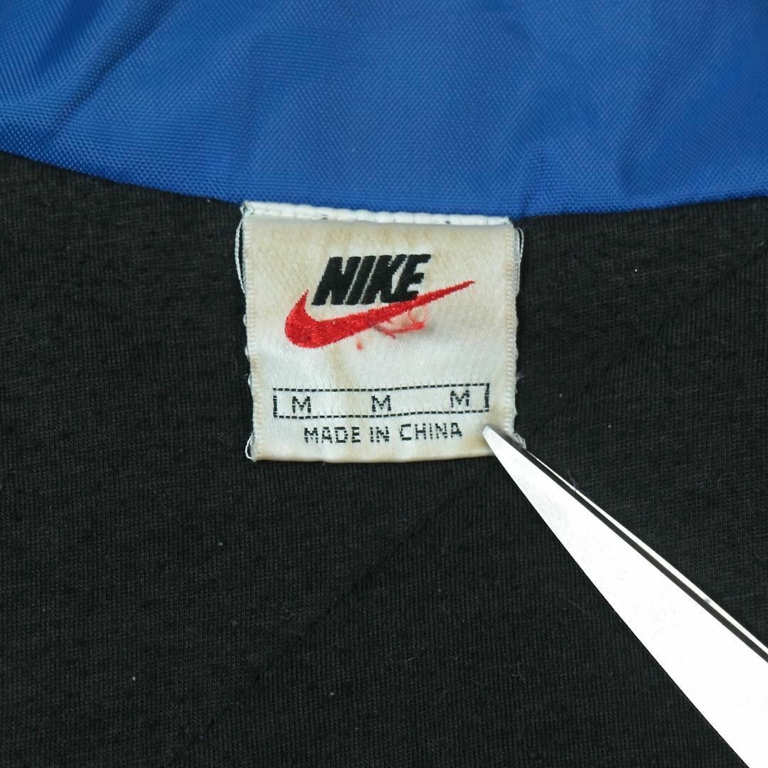 NIKE(ナイキ)の【希少】ナイキ ナイロンジャケット 90s 白タグ 中綿 ブルー M 刺繍ロゴ メンズのジャケット/アウター(ナイロンジャケット)の商品写真