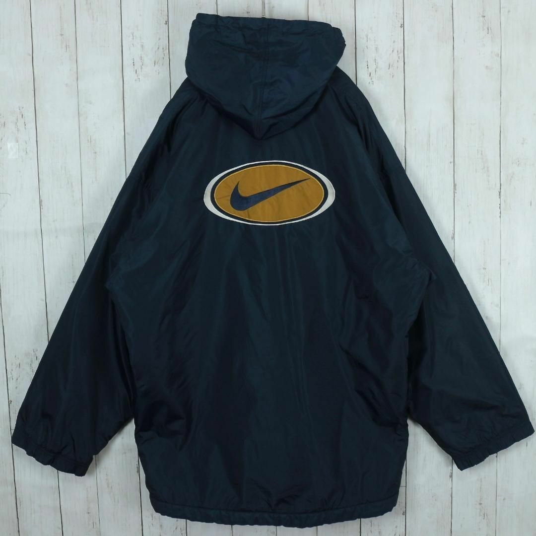 NIKE(ナイキ)の【希少】ナイキ ナイロンジャケット 90s 白タグ 中綿 ビッグロゴ 刺繍 L メンズのジャケット/アウター(ナイロンジャケット)の商品写真