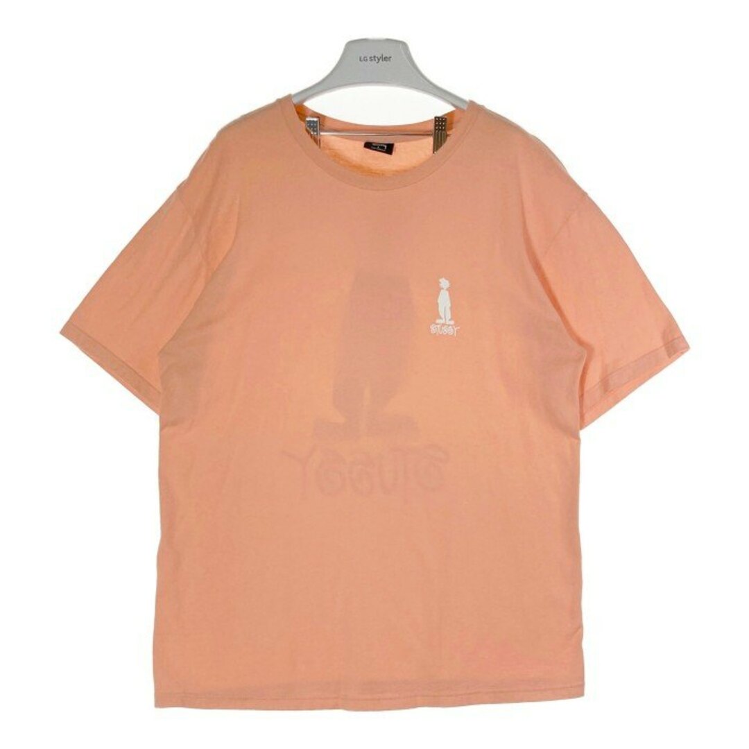 STUSSY(ステューシー)の★STUSSY ステューシー シャドーマン ビッグロゴ Tシャツ サーモンピンク sizeL メンズのトップス(Tシャツ/カットソー(半袖/袖なし))の商品写真