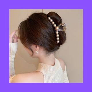 ヘアクリップ　ヘアアクセ　パール　夜会巻き　レディース　アクセサリー(バレッタ/ヘアクリップ)