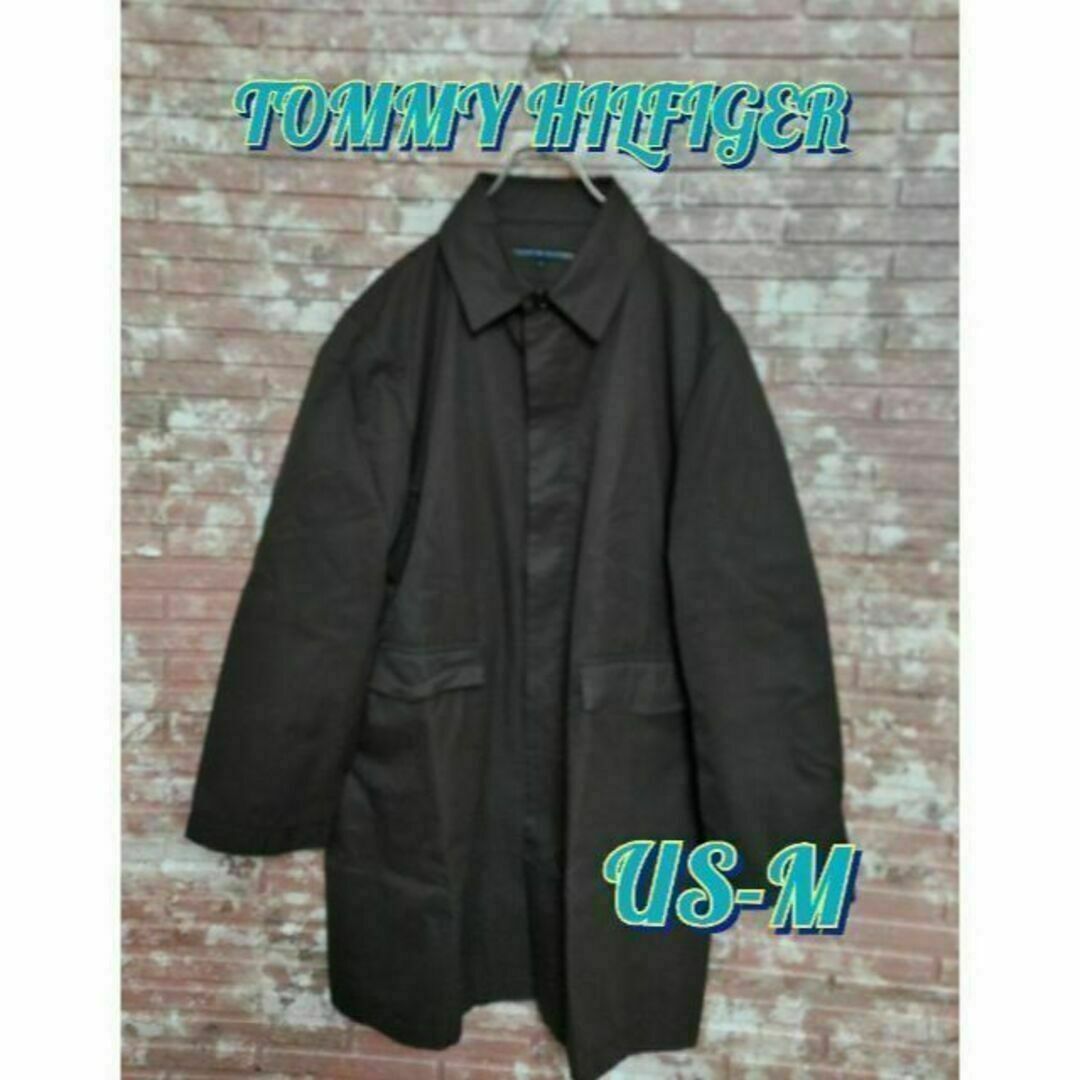 TOMMY HILFIGER(トミーヒルフィガー)のTOMMY HILFIGER トミーヒルフィガー レインコート ブラウンUS-M メンズのジャケット/アウター(ステンカラーコート)の商品写真