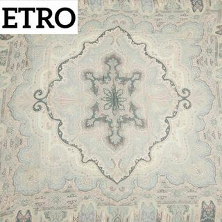 エトロ(ETRO)の美品 ★ETRO★ スカーフ 大判 シフォン ペイズリー柄 シルク グレー(バンダナ/スカーフ)