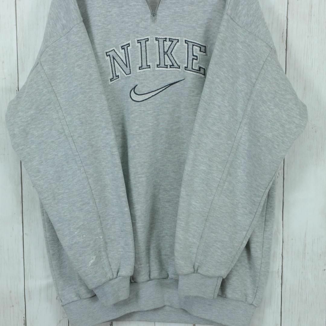 NIKE(ナイキ)の【希少】ナイキ 90s スウェット ハーフジップ ビッグロゴ 白タグ 一点物 メンズのトップス(スウェット)の商品写真