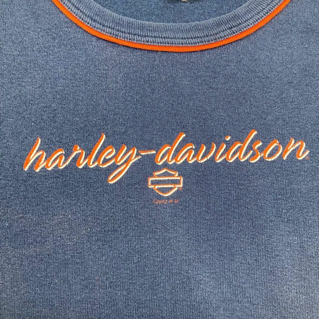 Harley Davidson(ハーレーダビッドソン)のHarley-Davidson プリントTシャツ 半袖 ネイビー系 レディースのトップス(シャツ/ブラウス(半袖/袖なし))の商品写真