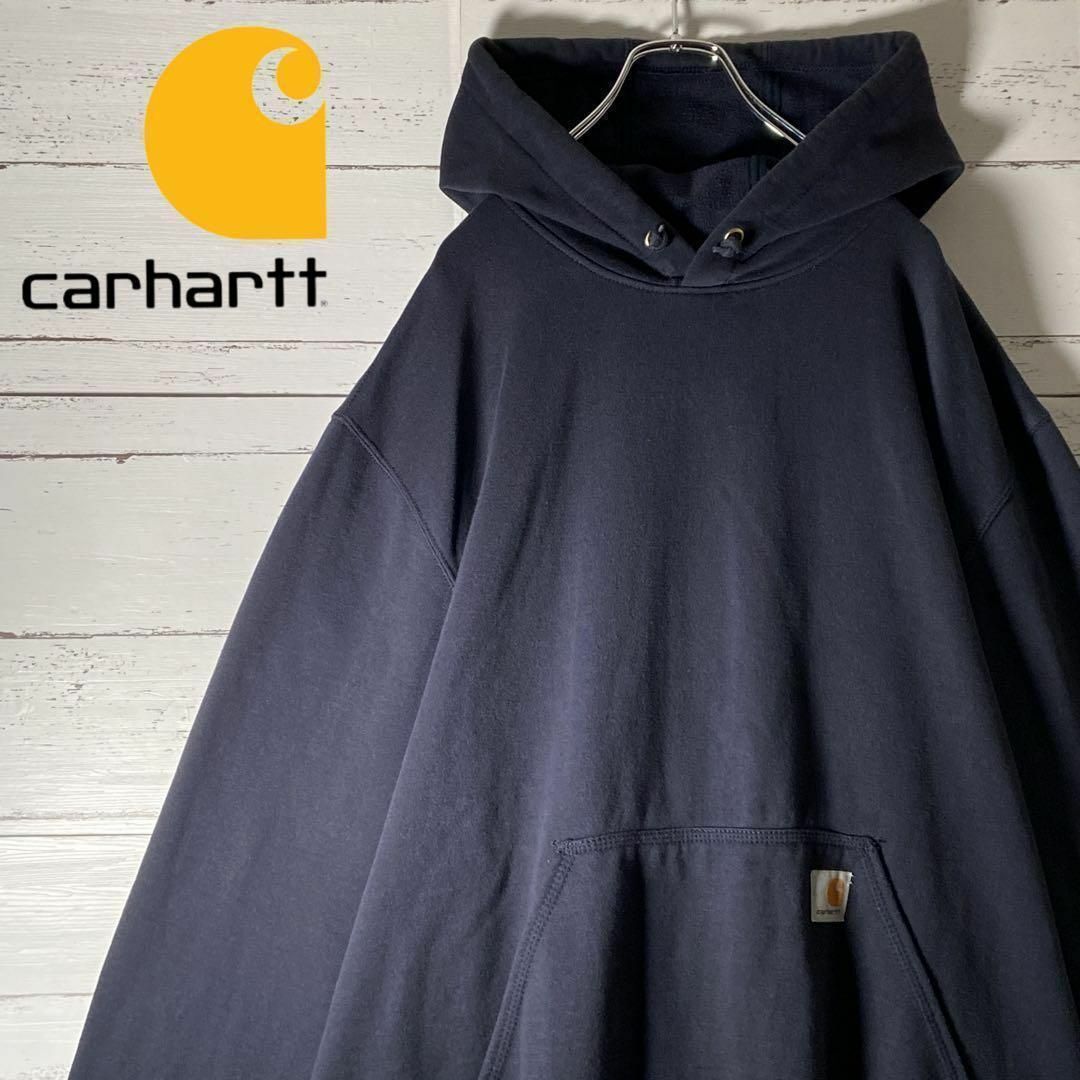 carhartt(カーハート)のA2 【希少２XL】カーハート☆ワンポイントロゴ 肉厚 パーカー 人気デザイン メンズのトップス(パーカー)の商品写真