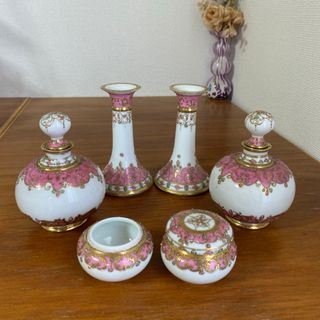 ノリタケ(Noritake)のオールドノリタケ　英国　里帰り　ピンク　エナメルジュエル　金盛り　小物　セット(その他)